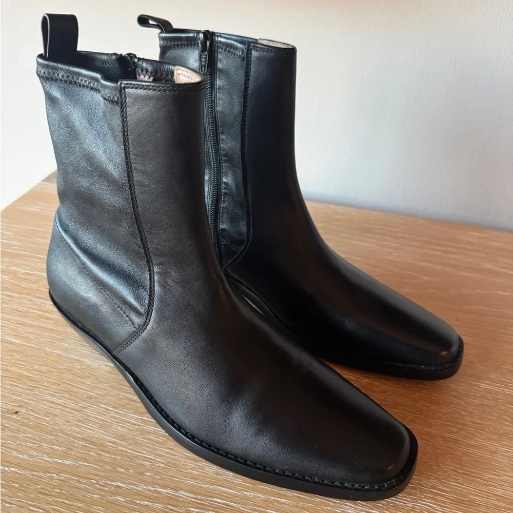 NIB!! MADEWELL Women’s The Idris Ankle Boot True Black Leather Size 9.5 with box